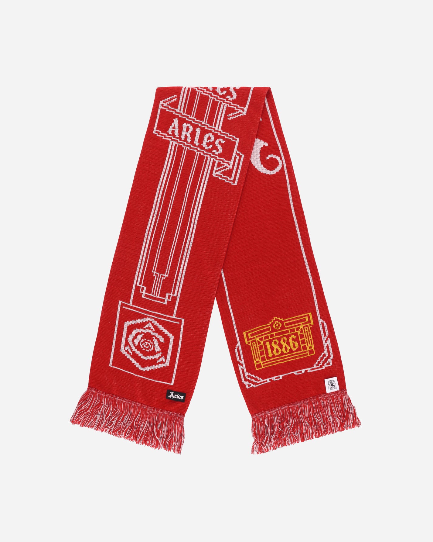 Aries Arsenal X Aries Column Logo Scarf Red Gloves and Scarves Scarves and Warmneck U06709 RED