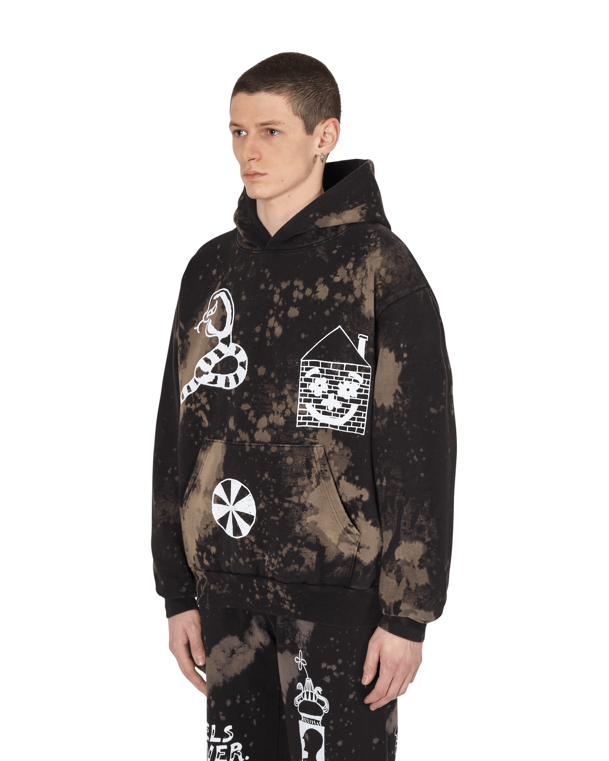 Brain Dead BD x SJ Acid Splatter Hooded Sweatshirt Black/Acid Sweatshirts Hoodies BDSJ001 BLKA