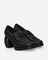 Clarks Wmns Cur Loafer 1 W Black Leather Classic Shoes High Heels 28476206 BLK