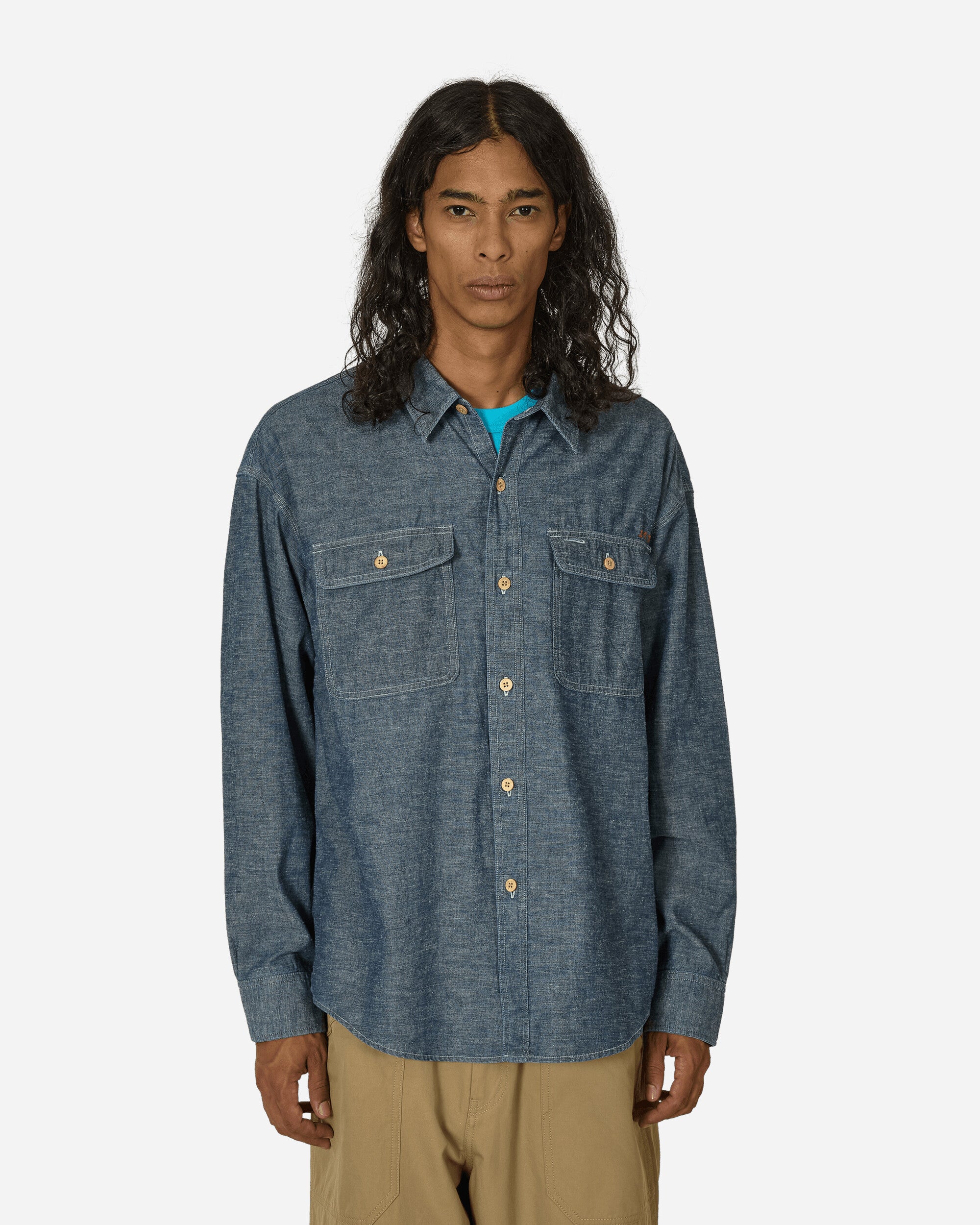 Indigo Camping Trailer Langer Chambray L/S Indigo T-Shirts Longsleeve 224905011011 INDIGO