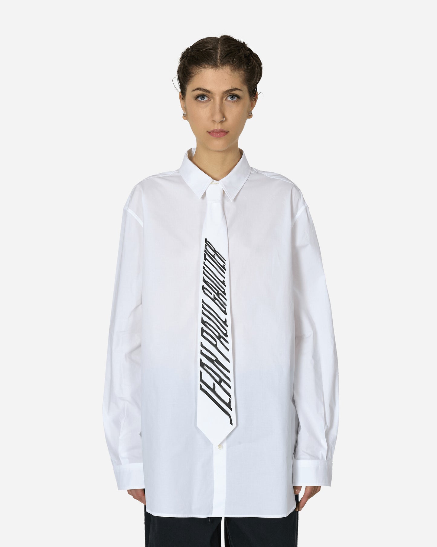 Jean Paul Gaultier Wmns Cotton Popline Shirt White Shirts Blouses CH057I-C051 0100