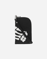 KAPITAL Leather Thumbs-Up Bone Hand Zip Neck Pouch Black Bags and Backpacks Pouches EK-1679XG 1