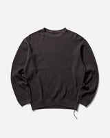 KAPITAL Eco Waffle Big Swt Black Sweatshirts Crewneck EK-1508LCA 1