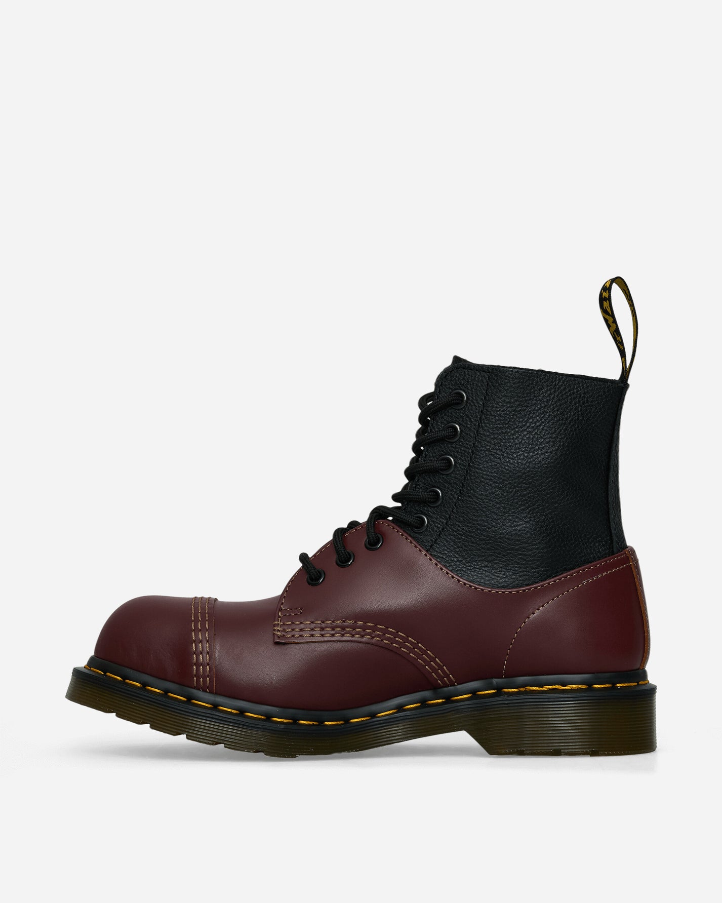 MM6 Maison Margiela 1460 - Twisted And Reimagined - Steel Toe Black / Oxblood Boots Mid Boot S66WU0125P8029 H6077