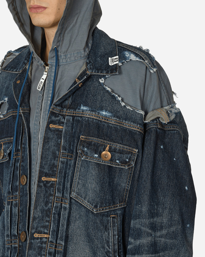 Maison MIHARA YASUHIRO Double Layered Denim Hooded Jacket Indigo Coats and Jackets Denim Jackets J12BL021 INDIGO