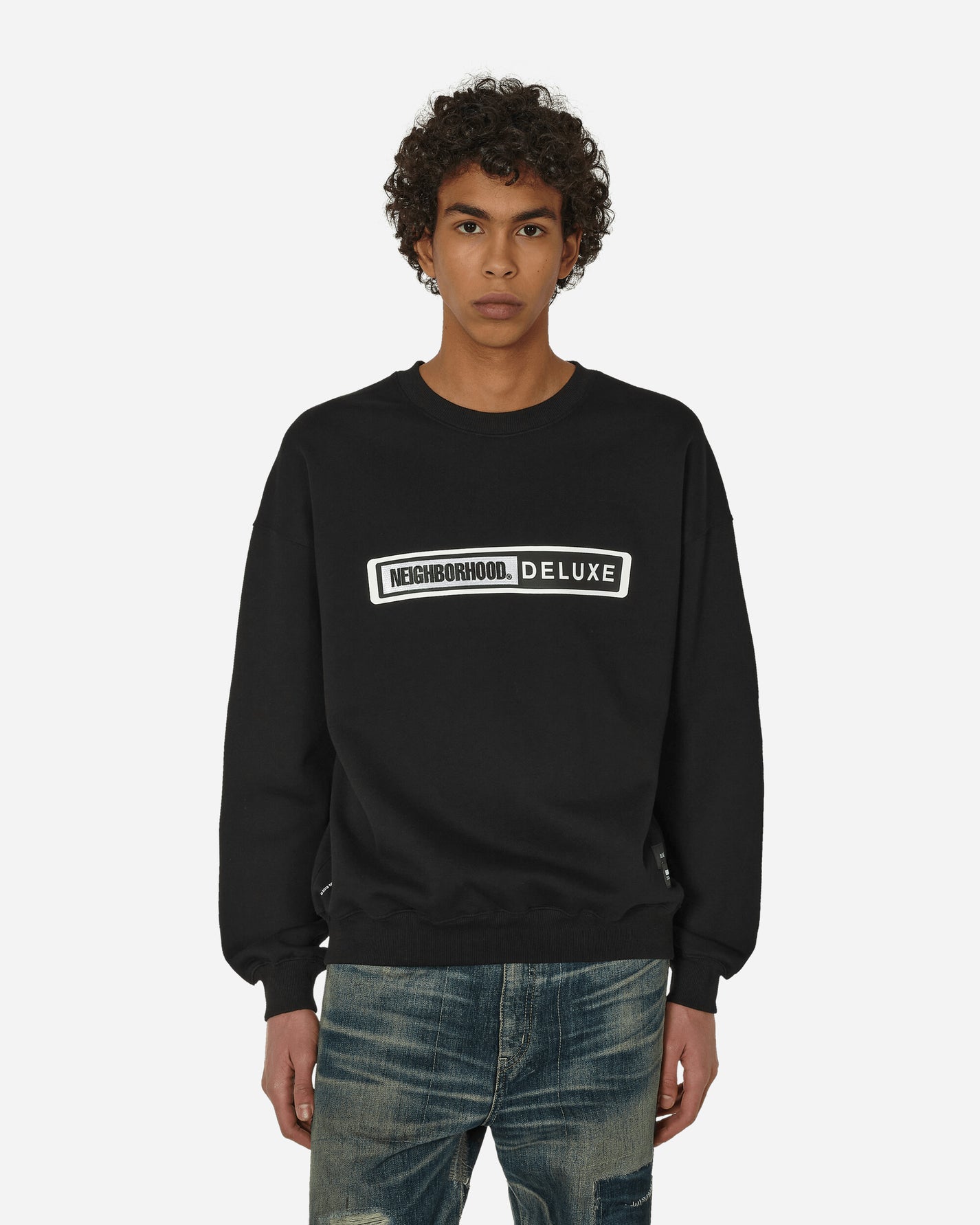 Neighborhood Nh × Deluxe . Sweatshirt Ls Black Sweatshirts Crewneck 23244DDN-CSM01S BLACK