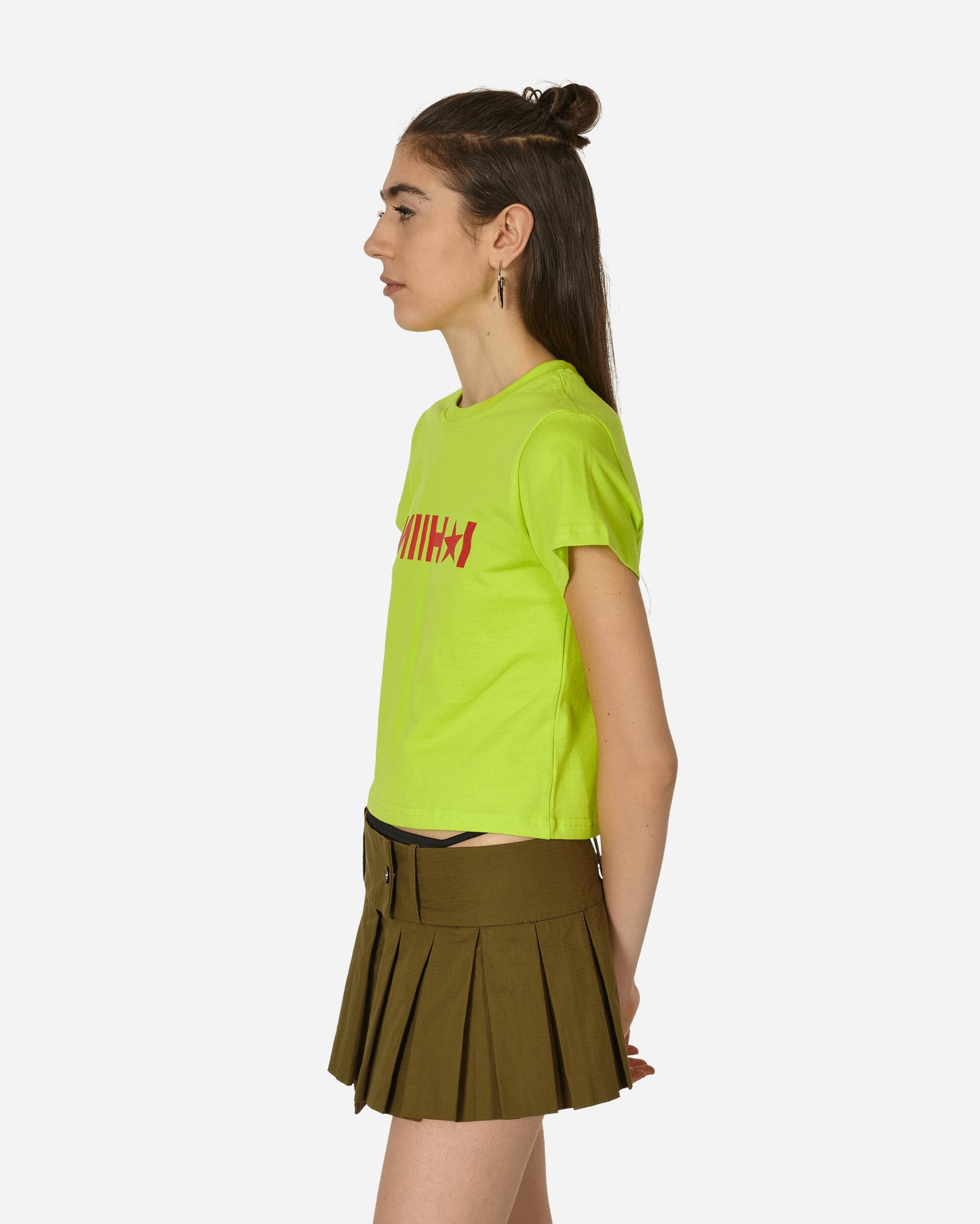 Nii Hai Wmns High Star Baby Tee In Neon Yellow Yellow T-Shirts Cropped TPS-HSB YLW