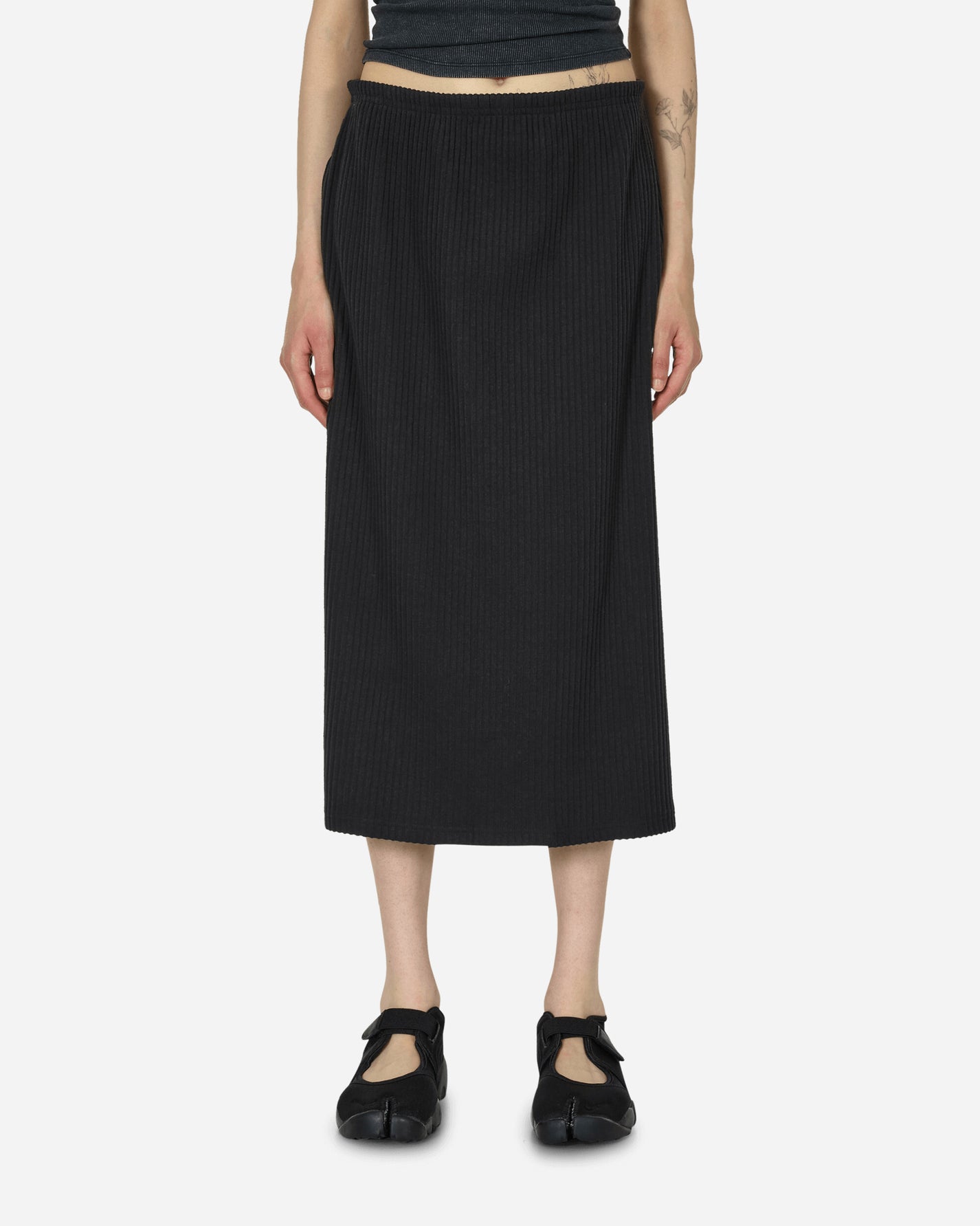 Nike Wmns Nsw Nk Chll Knt Rib Md Skirt Black/Black Skirts Midi FV8075-010