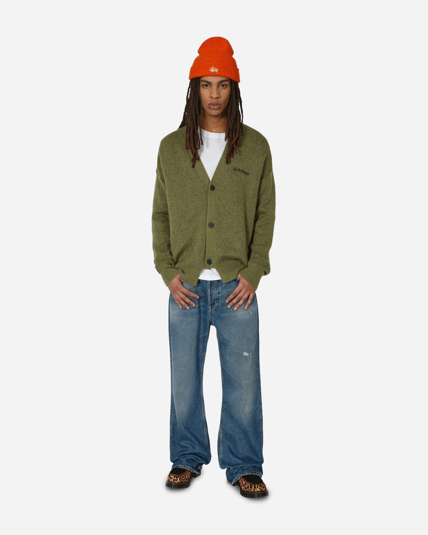 No Problemo No Problemo Brushed Mohair Cardigan Black/Olive Knitwears Cardigans NPAR20025 OLIVE