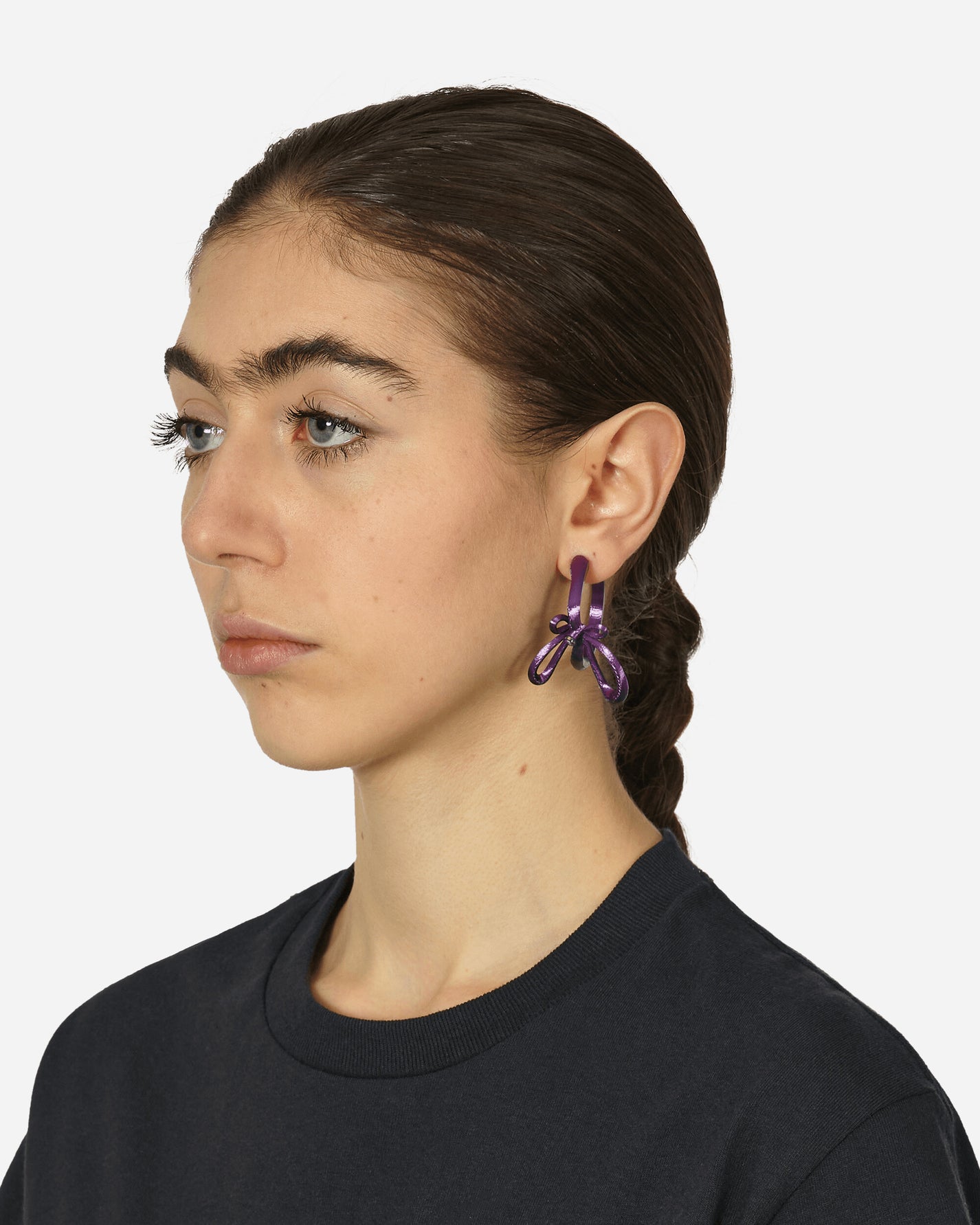 Roussey Wmns Wow Hoops Purple Taffetas Jewellery Earrings S24E09 3