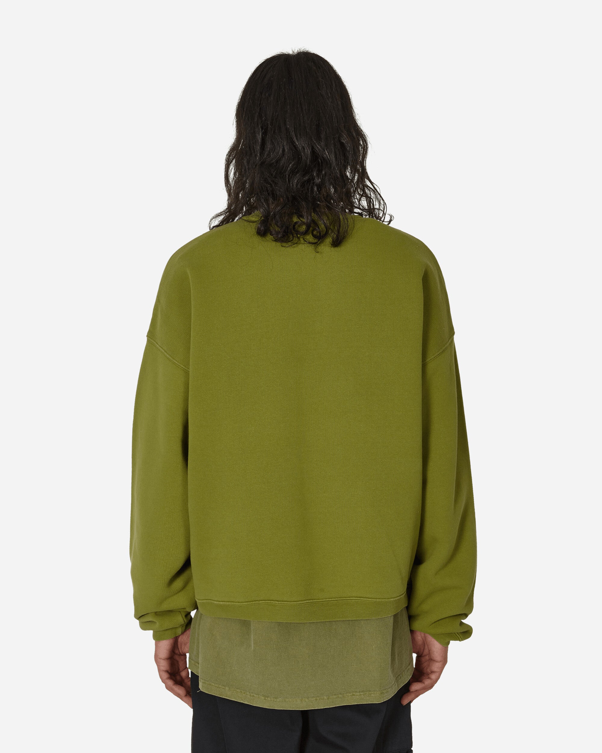 Stüssy Big Crackle Sport Crew Green Sweatshirts Crewneck 118537 0401