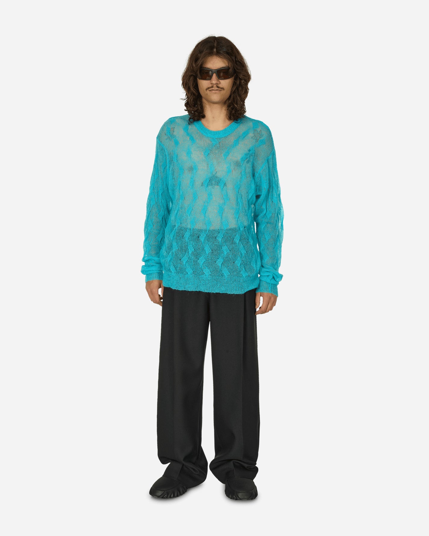 Stüssy Loose Knit Cross Cabl Cyan Knitwears Sweaters 117241 637