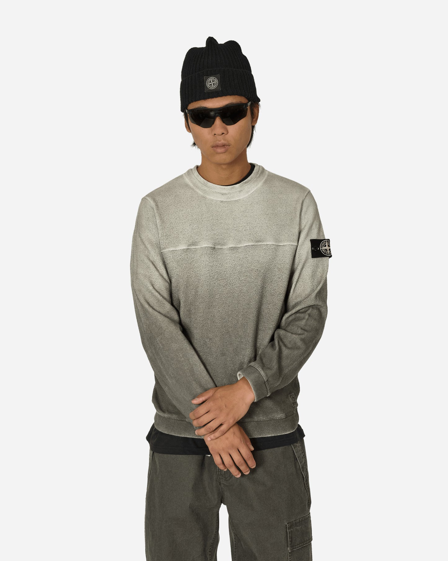 Stone Island Closed Loop Crewneck Sweatshirt Lead Grey Sweatshirts Crewneck 8115657T3 V0062