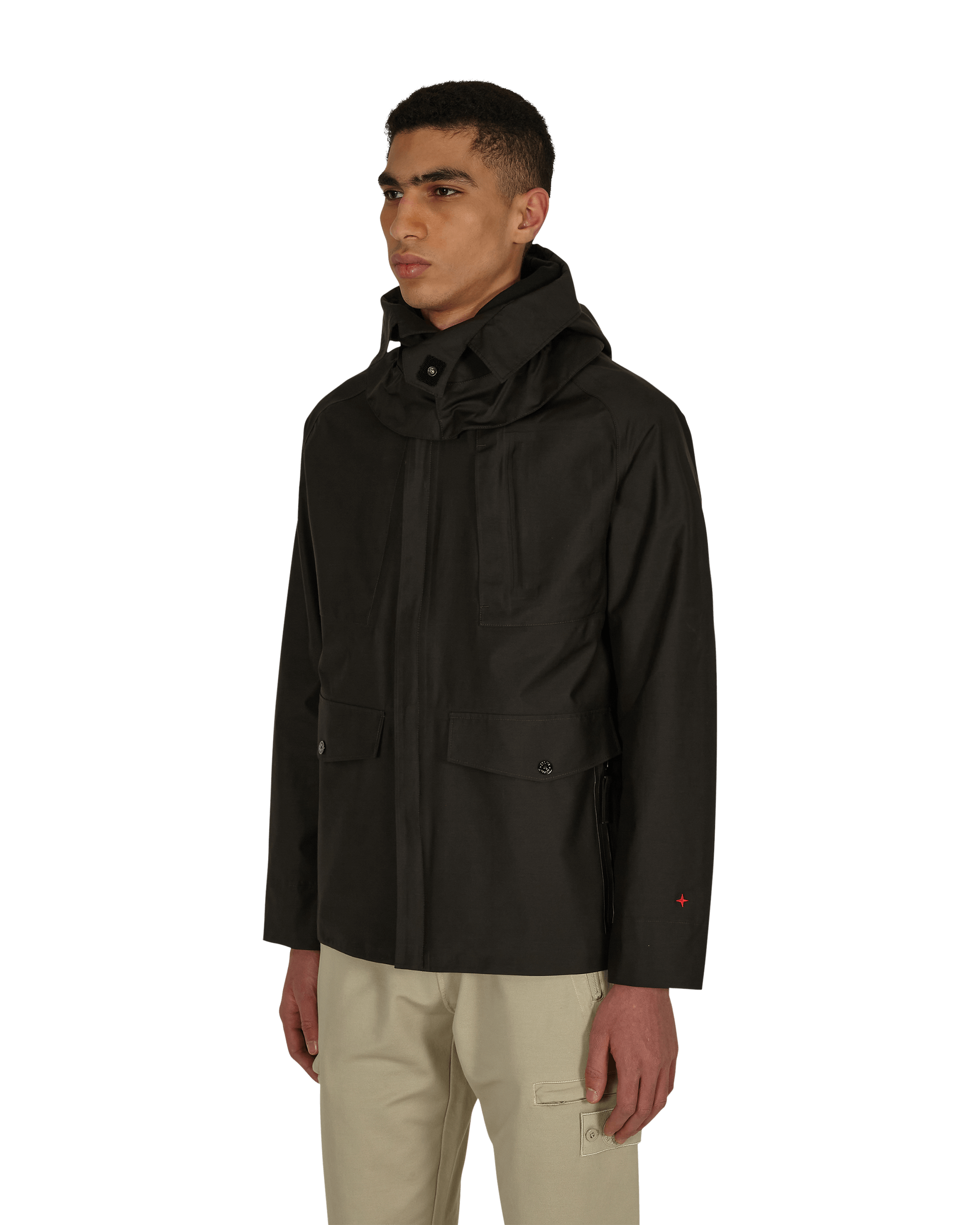 Stone Island Jacquard Marina Zipper Black Coats and Jackets Jackets MO7415442X1 V0029