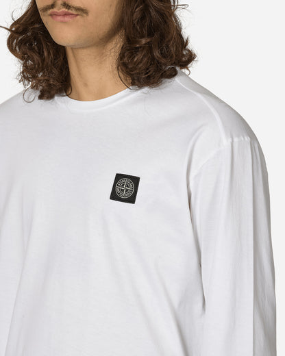 Stone Island Logo L/S T-Shirt White T-Shirts Shortsleeve 811522713 A0001