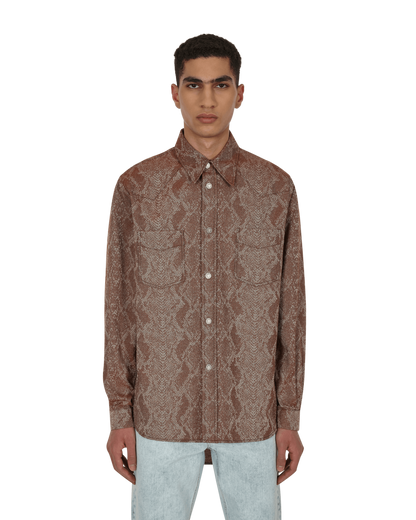 Acne Studios Sirius Python Jacquard Rust Red Shirts Longsleeve BB0446- CTB