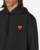 Comme Des Garçons Play Play Hooded Sweatshirt Red Heart Black Sweatshirts Hoodies P1T174  1