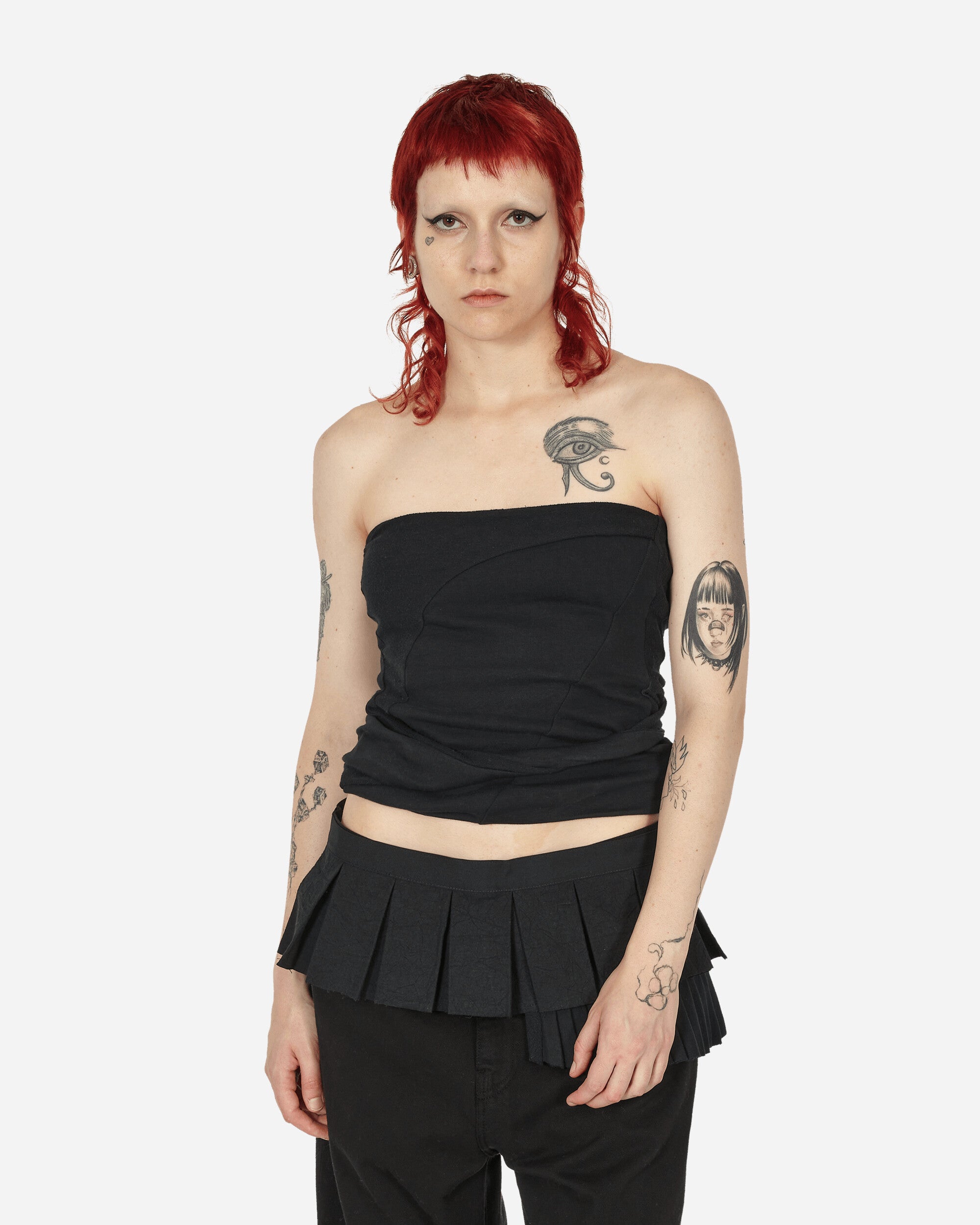 Mainline:RUS/Fr.CA/DE Wmns Black Tube Top With Twisted Detail Black T-Shirts Top ALISA  1