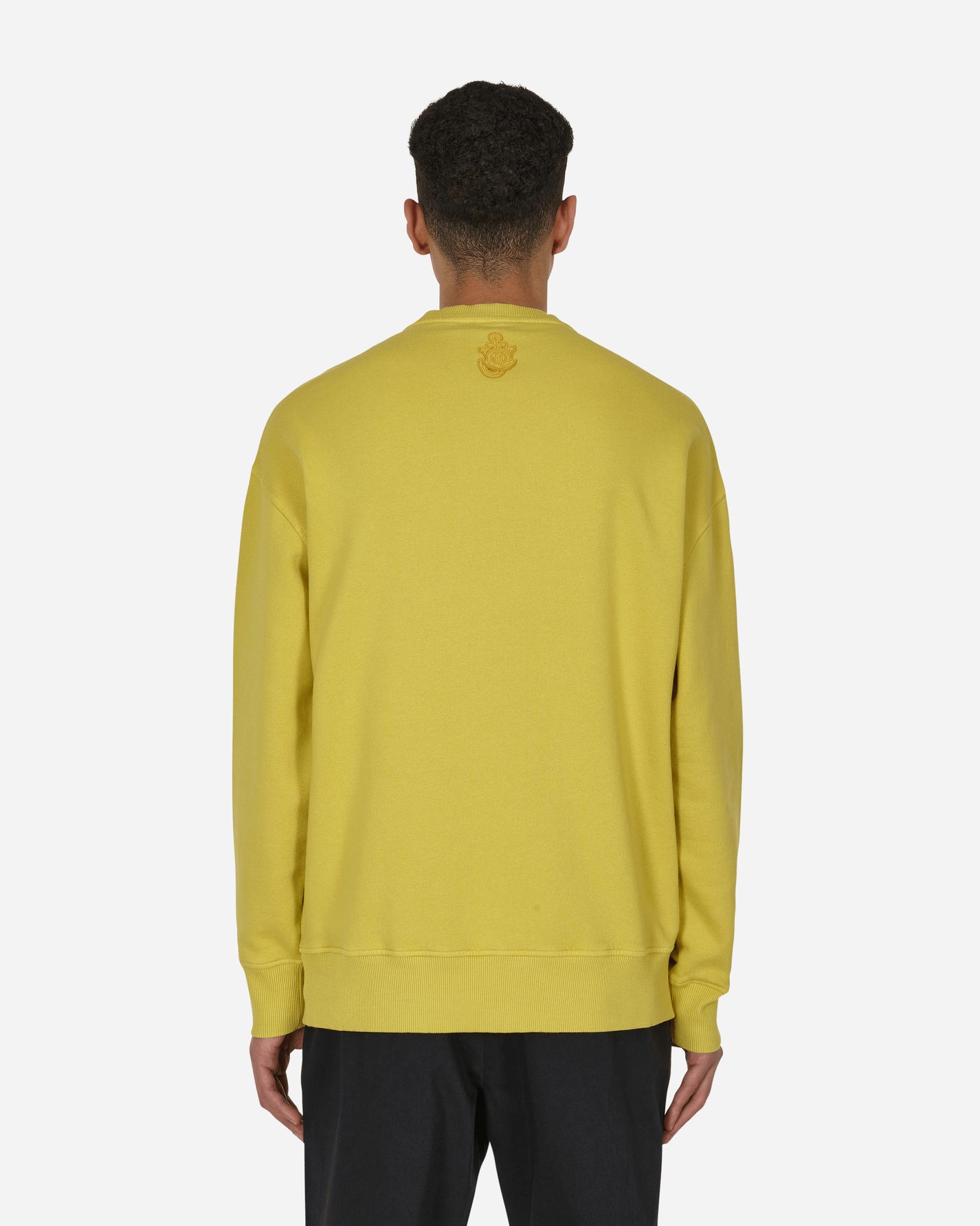 Moncler Genius Jwa Garment Dyed Crewneck With Jwa Logo Light Yellow Sweatshirts Crewneck H209E8G00008 112