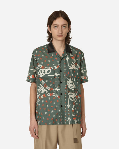 Sacai Eric Haze / Bandana Print Shirt Green Shirts Shortsleeve Shirt 23-02980M 551